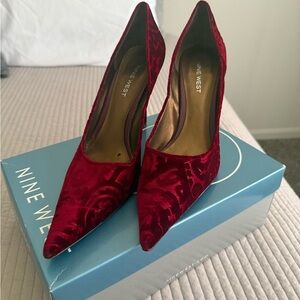 Nine West Red Velvet Women's Heels